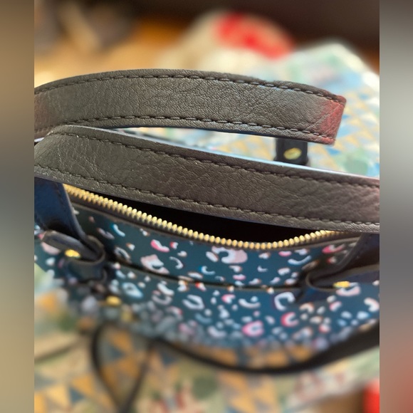 Fossil Rachel Satchel Leopard Animal Print Leather Bag - Picture 4 of 4